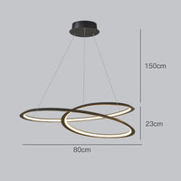 Suspension Élégance pour Salon | Marco Lucetti 80 cm noir / Lumière neutre