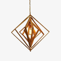 Suspension LED en bambou Losanges