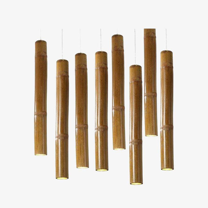 Suspension luminaire en bambou LED "Cylindra" - Style Hanging