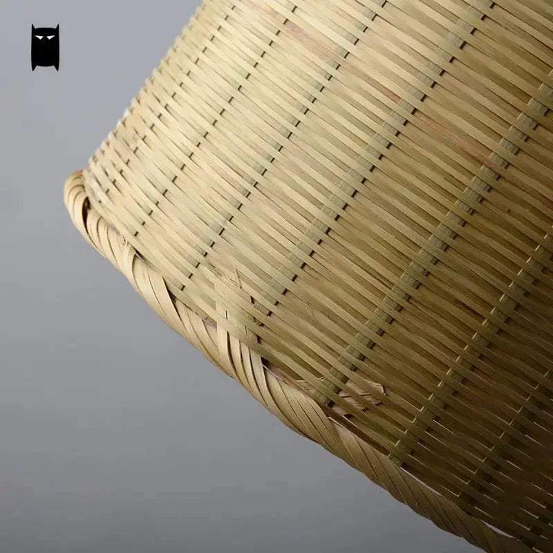 Suspension en bambou, osier et rotin - Panier Seau Luminaire Rustique Asiatique - Lampe Suspendue Luminaire Design pour la Salle à Manger | Marco Lucetti