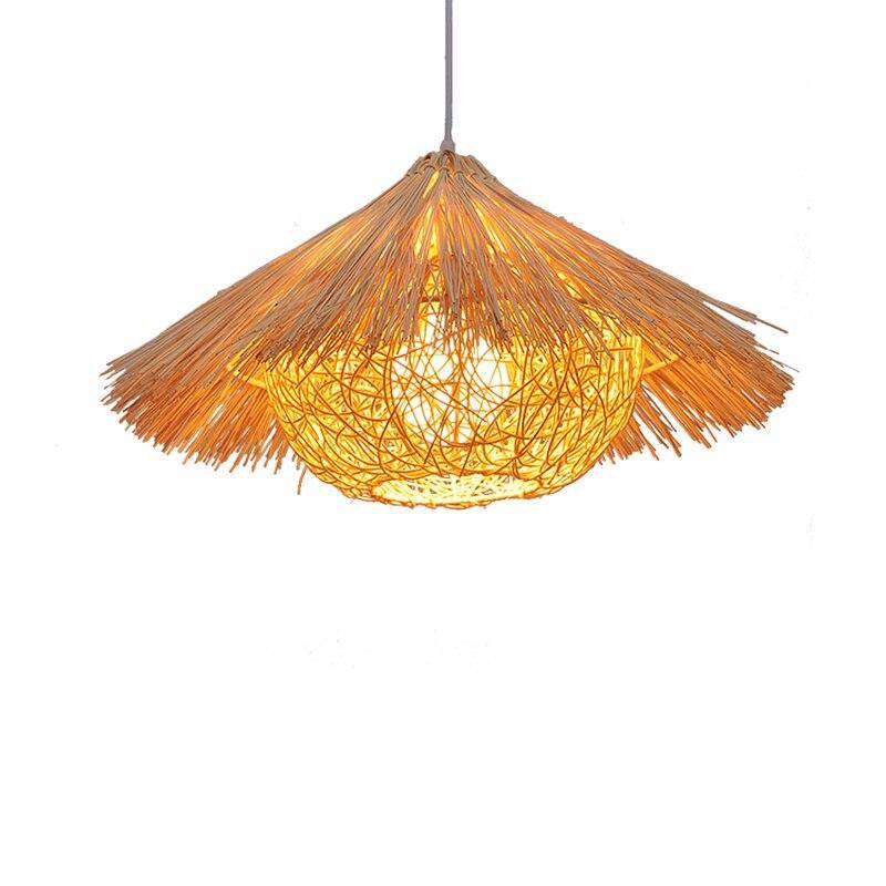 Suspension en bambou paille conique | Marco Lucetti