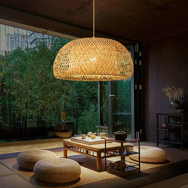 Suspension en bambou tissé à la main, inspirée du style chinois | Marco Lucetti