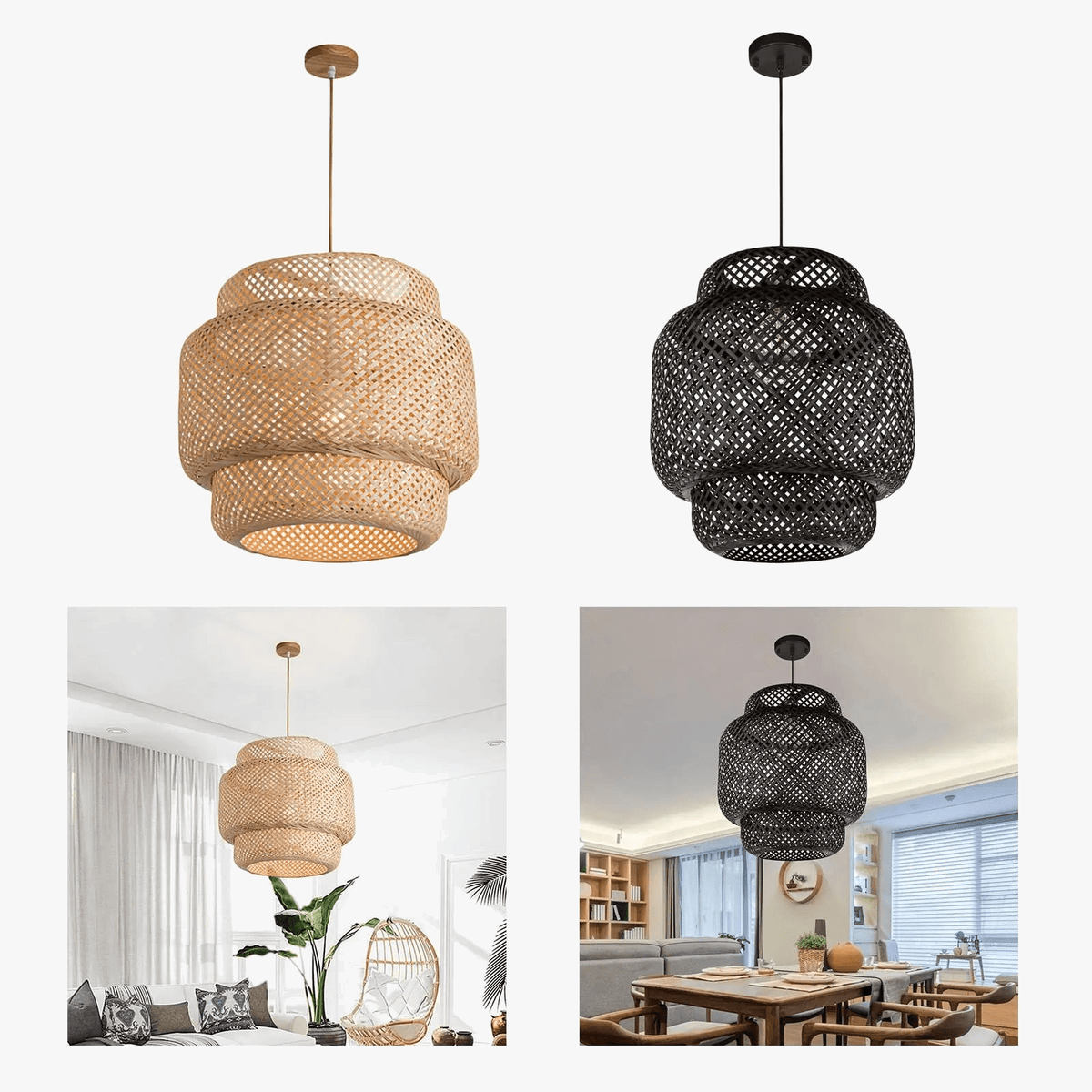 Suspension en bambou tissé style rétro design contemporain | Marco Lucetti