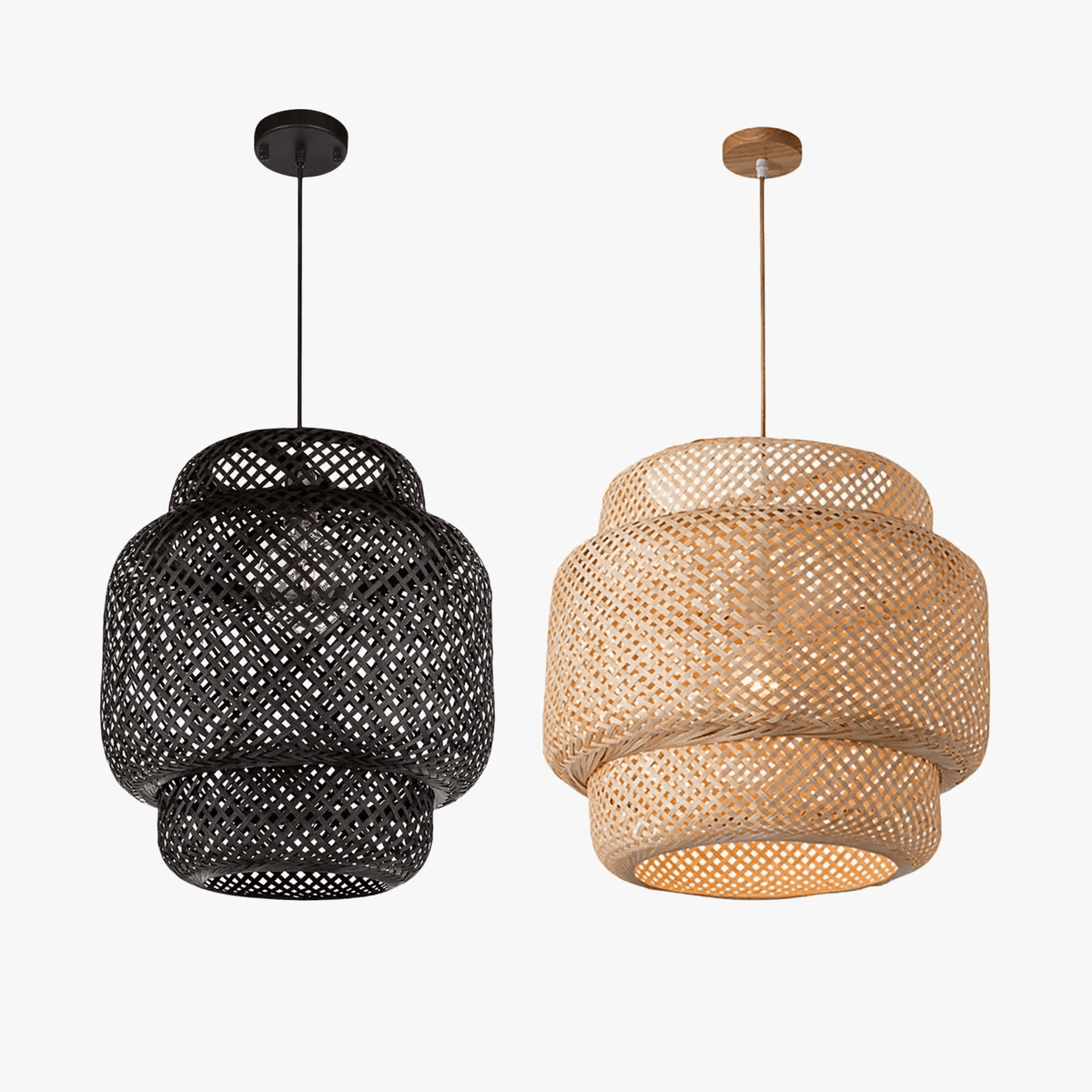 Suspension en bambou tissé style rétro design contemporain | Marco Lucetti