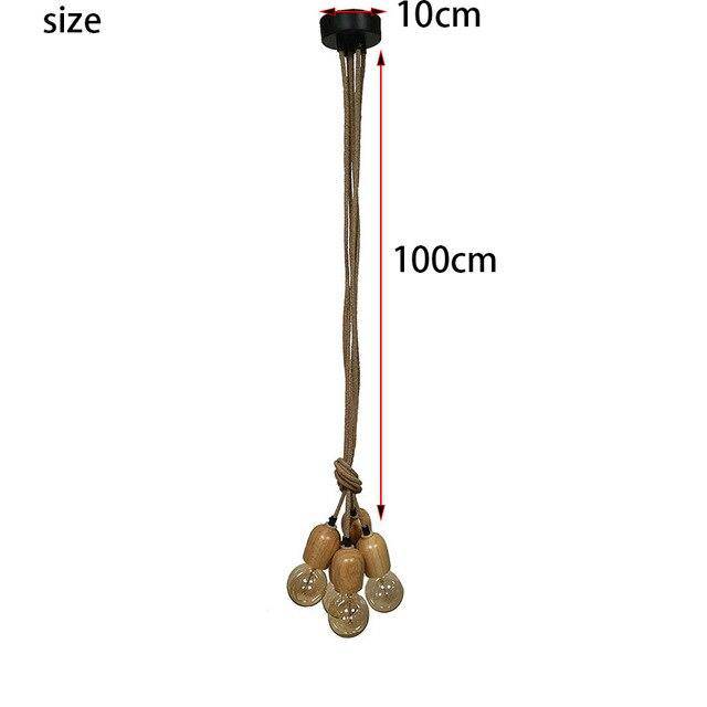 Suspension en bois à 5 lampes sur cordages | Marco Lucetti