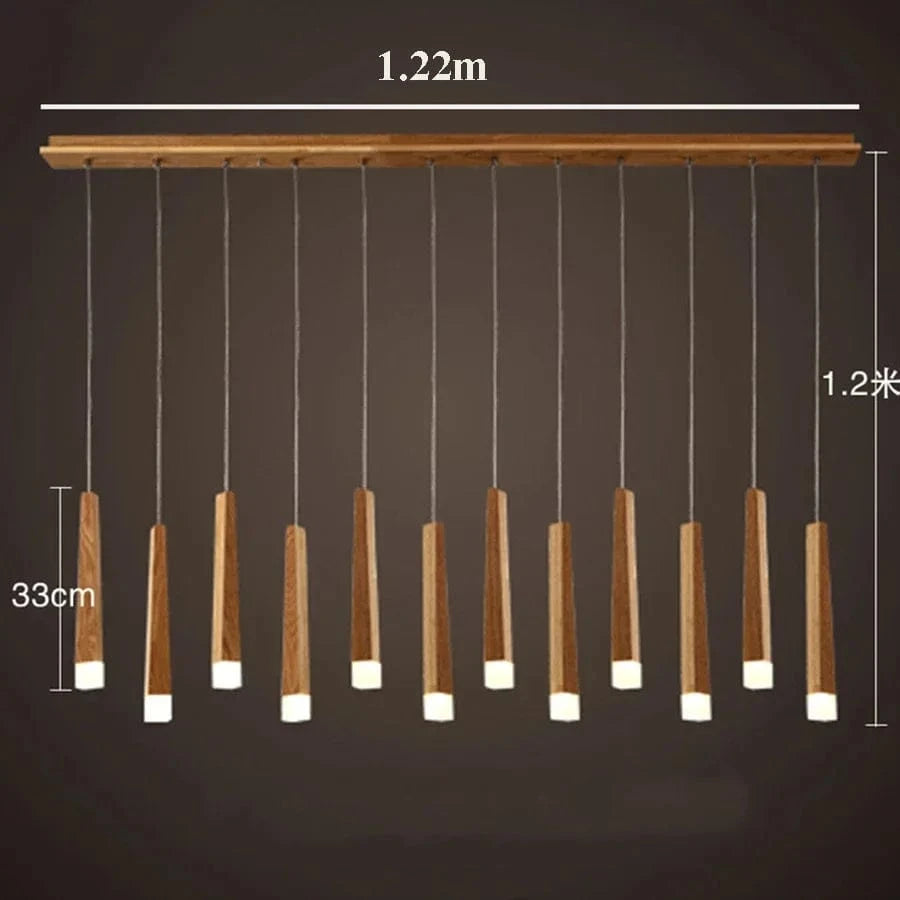 Suspension en bois contemporain | Marco Lucetti 12 têtes / Blanc