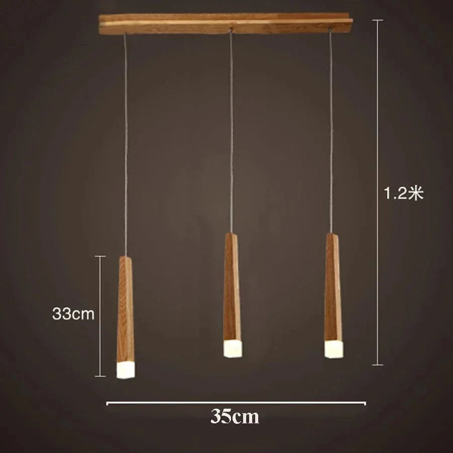 Suspension en bois contemporain | Marco Lucetti 3 tête / Blanc