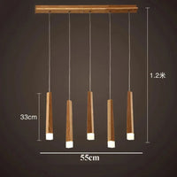 Suspension en bois contemporain | Marco Lucetti 5 tête / Blanc