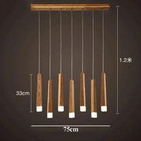 Suspension en bois contemporain | Marco Lucetti 7 tête / Blanc