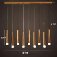 Suspension en bois contemporain | Marco Lucetti 9 tête / Blanc