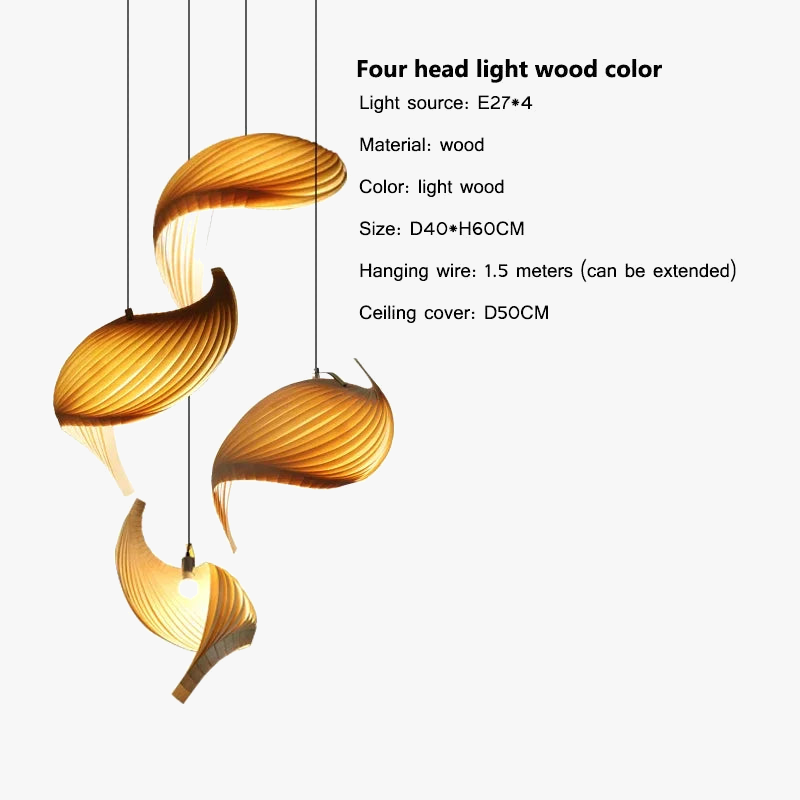 Suspension nordique en bois naturel