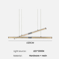 Suspension en bois design nordique moderne avec LED gradable | Marco Lucetti L120CM / Blanc chaud