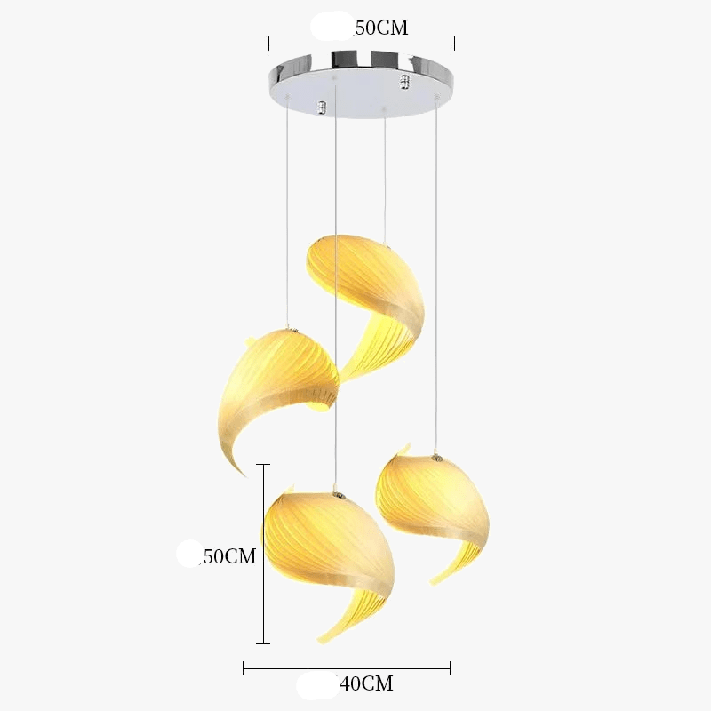 Suspension en bois japonaise - Ligne Longue | Marco Lucetti 4 lampes