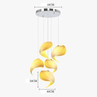 Suspension en bois japonaise - Ligne Longue | Marco Lucetti 5 lampes