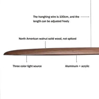 Suspension en bois LED linéaire pour îlot de cuisine - Éclairage moderne pour salle à manger et salon | Marco Lucetti