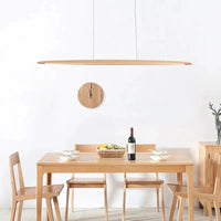 Suspension en bois LED linéaire pour îlot de cuisine - Éclairage moderne pour salle à manger et salon | Marco Lucetti