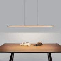 Suspension en bois LED linéaire pour îlot de cuisine - Éclairage moderne pour salle à manger et salon | Marco Lucetti
