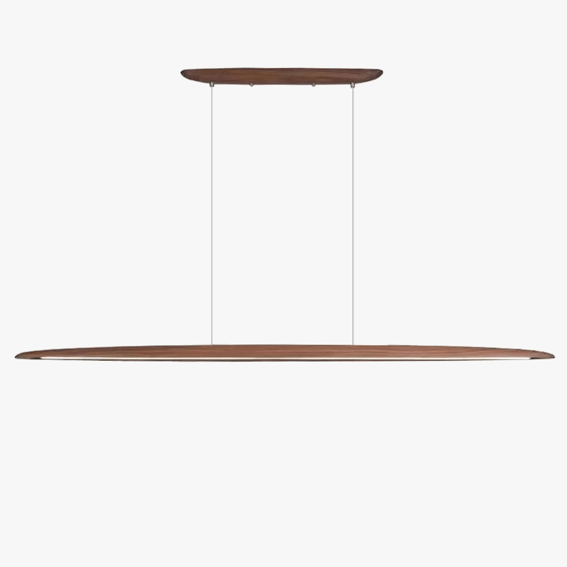 Suspension en bois LED linéaire pour îlot de cuisine - Éclairage moderne pour salle à manger et salon | Marco Lucetti