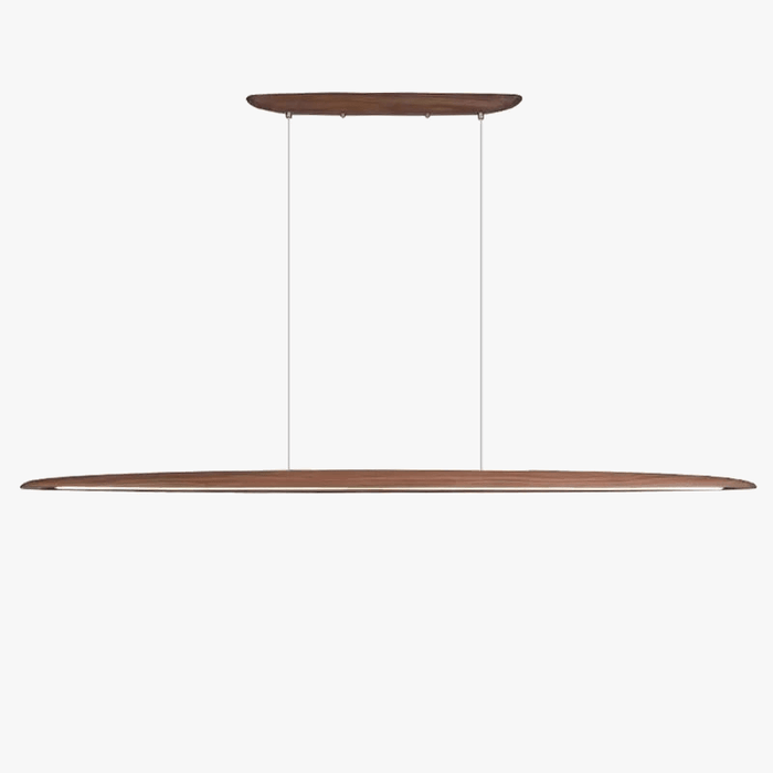Suspension en bois LED linéaire pour îlot de cuisine - Éclairage moderne pour salle à manger et salon | Marco Lucetti