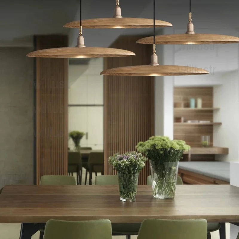 Suspension en bois - Lustre design minimaliste pour salle à manger, restaurant et hôtel | Marco Lucetti
