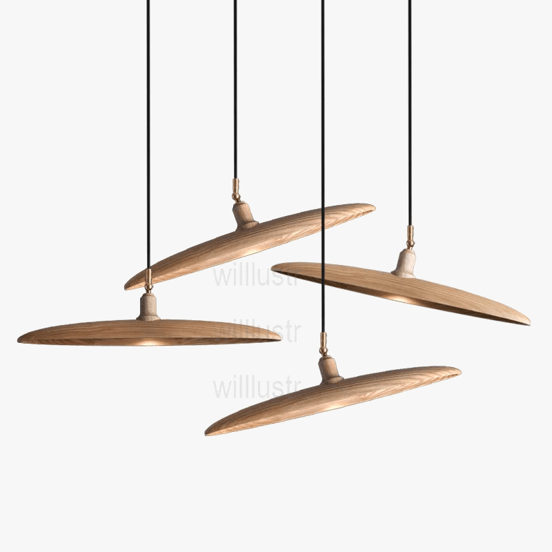Suspension en bois - Lustre design minimaliste pour salle à manger, restaurant et hôtel | Marco Lucetti