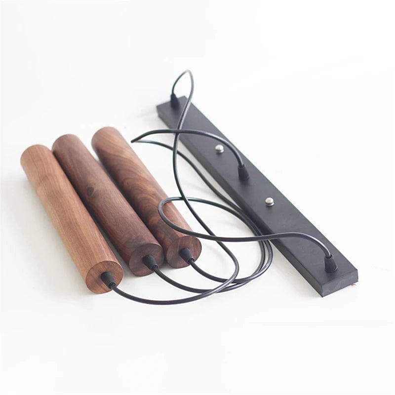 Suspension en bois modernes - Lampe suspendue en noyer et hêtre, éclairage LED design | Marco Lucetti
