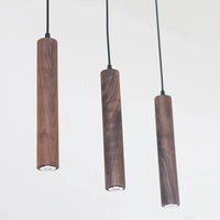 Suspension en bois modernes - Lampe suspendue en noyer et hêtre, éclairage LED design | Marco Lucetti