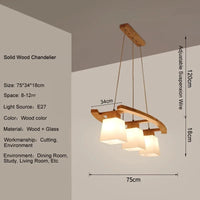 Suspension en bois nordique : Lampes suspendues modernes pour salle à manger, salon et cuisine | Marco Lucetti Bois 75cm