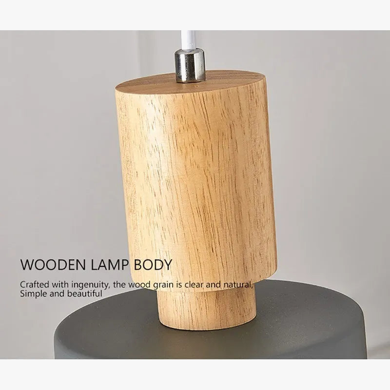 Suspension LED Nordique en Bois pour Intérieur - Lampe Décorative Macaron Luminaire Unique pour Salon, Salle à Manger et Chambre