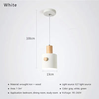 Suspension LED Nordique en Bois pour Intérieur - Lampe Décorative Macaron Luminaire Unique pour Salon, Salle à Manger et Chambre