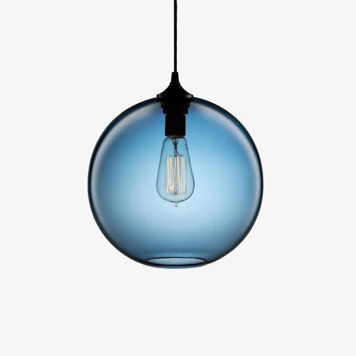 Suspension en Boule de Verre Colorée | Marco Lucetti Bleu / 20cm