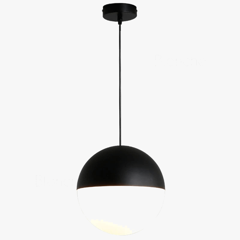Suspension en boule de verre nordique noir avec lampes Led suspendues  | Marco Lucetti