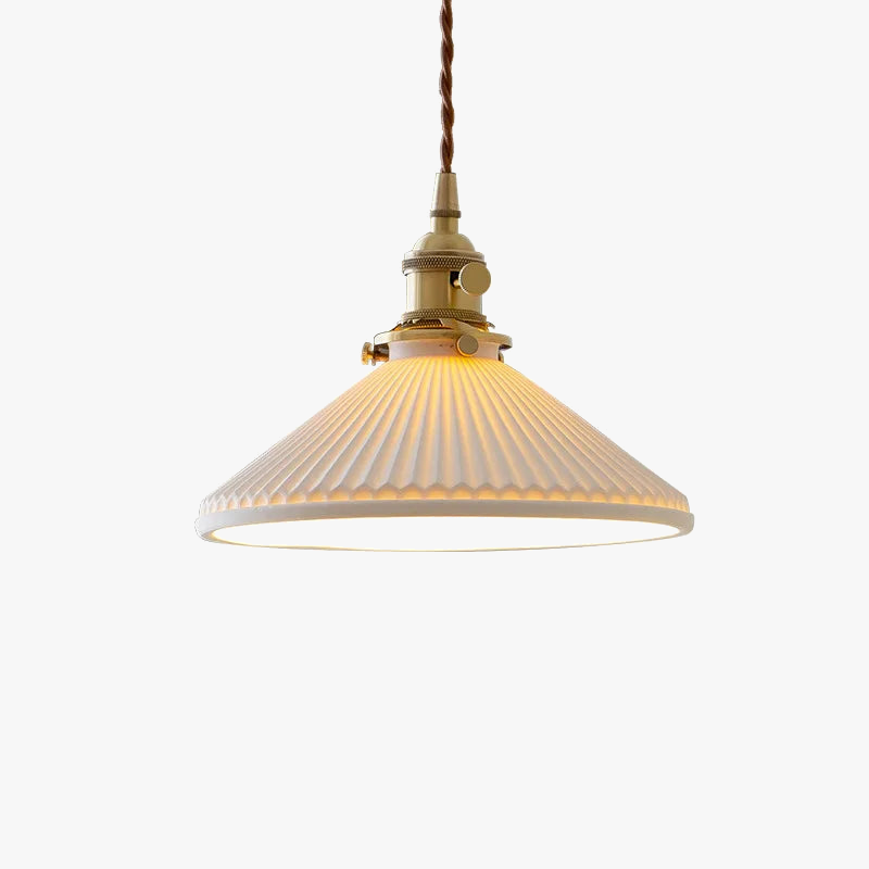 Suspension Vintage en céramique et cuivre au design nordique