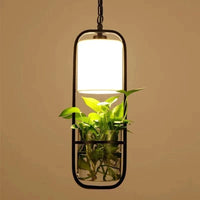 Suspension en cage contemporaine avec abat-jour en verre et fer | Marco Lucetti