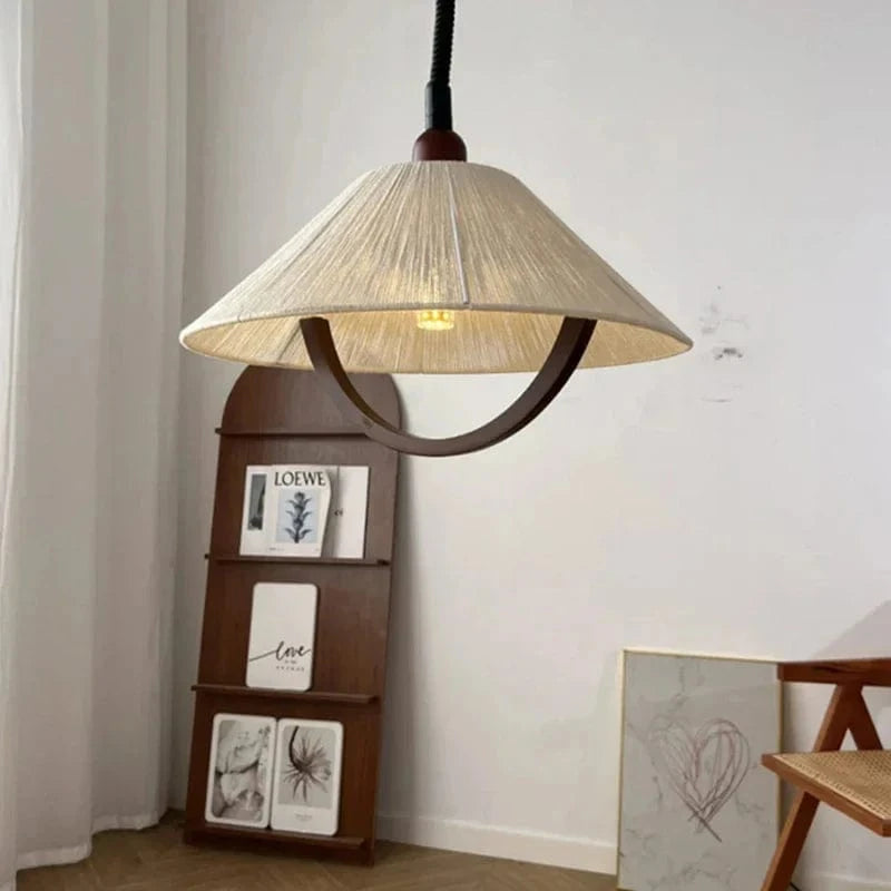 Suspension en corde de chanvre bois style moderne avec cordon ajustable | Marco Lucetti