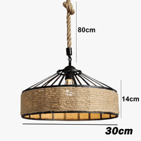 Suspension en corde de sisal LED E27 vintage, tissage de vigne | Marco Lucetti
