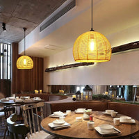 Suspension en corde de sisal LED E27 vintage, tissage de vigne | Marco Lucetti