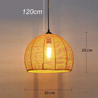 Suspension en corde de sisal LED E27 vintage, tissage de vigne | Marco Lucetti Boule de corde en sisal