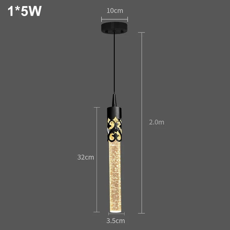 Suspension en cristal de luxe pour une décoration intérieure élégante | Marco Lucetti Noir-A 1 tête / Blanc froid