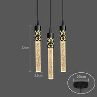 Suspension en cristal de luxe pour une décoration intérieure élégante | Marco Lucetti Noir-A 3 tête / Blanc froid