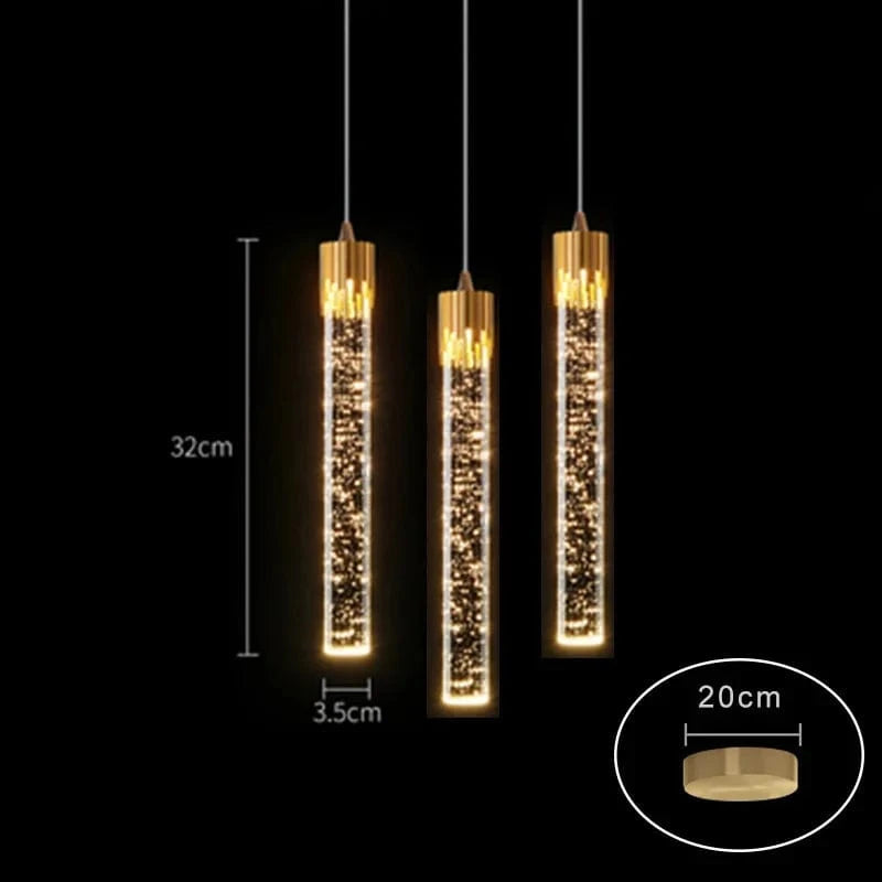 Suspension en cristal de luxe pour une décoration intérieure élégante | Marco Lucetti Tête Gold-B 3 / Blanc froid