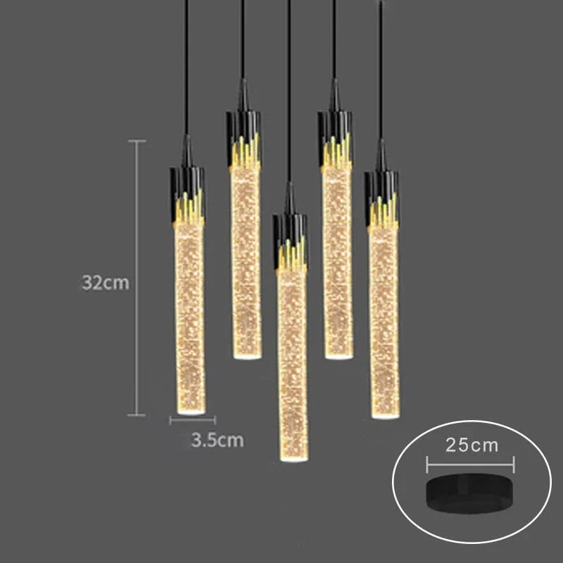 Suspension en cristal de luxe pour une décoration intérieure élégante | Marco Lucetti Tête Noir-B 5 / Blanc froid