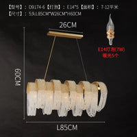 Suspension en cristal Luxe Moderne LED Décoratif | Marco Lucetti 5 têtes L85CM / Blanc froid 6000K