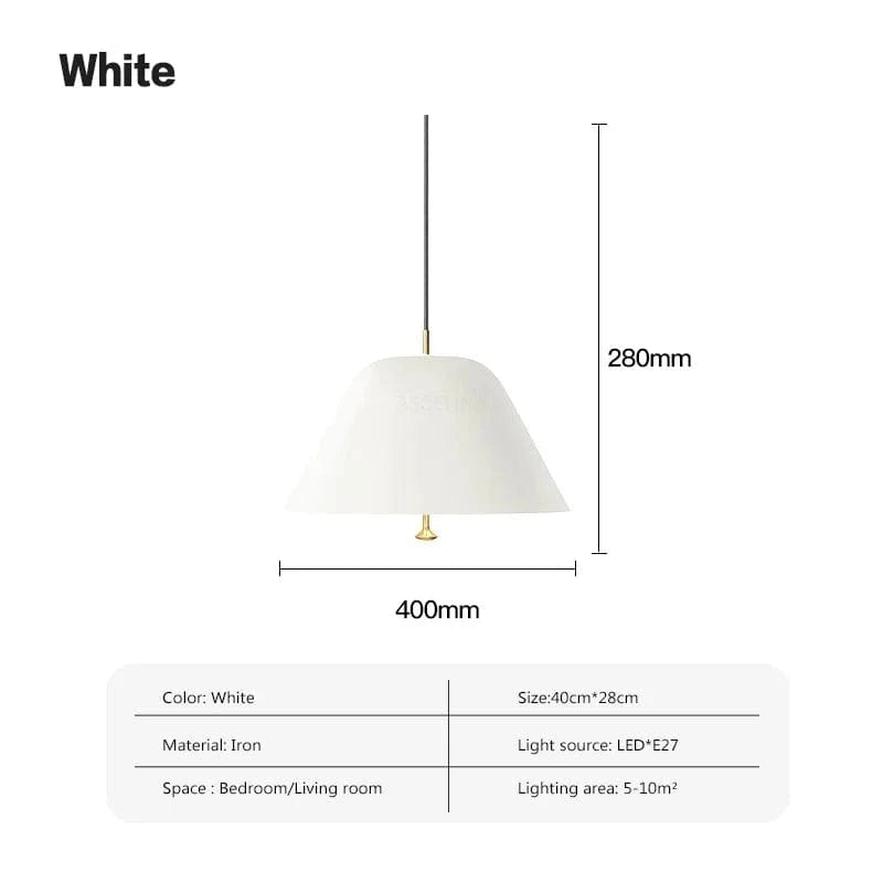 Suspension en fer au design nordique avec LED | Marco Lucetti Blanc 40CM / Blanc chaud