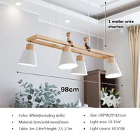 Suspension en fer nordique minimaliste en bois Macaron - Édition Scandinave