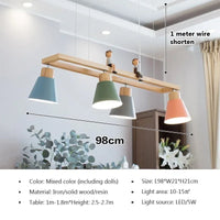 Suspension en fer nordique minimaliste en bois Macaron - Édition Scandinave