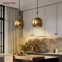 Suspension en laiton doré style américain LED pour éclairage intérieur de loft | Marco Lucetti