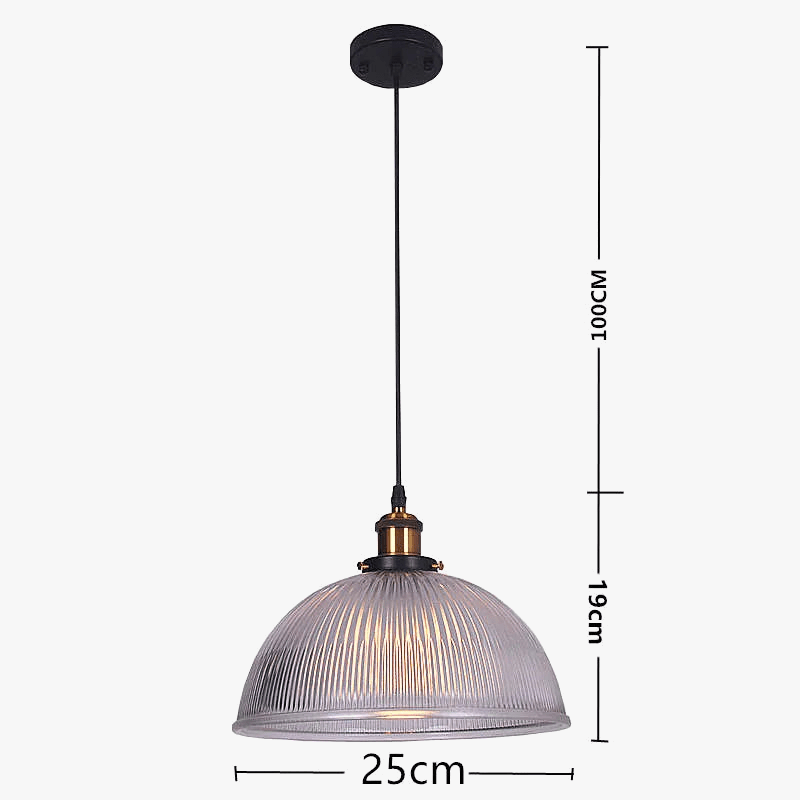 Suspension en laiton et verre transparent "Demi-Boule" | Marco Lucetti