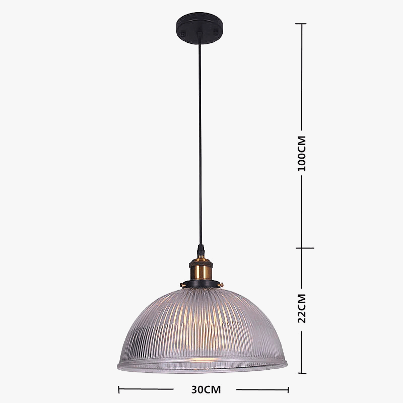 Suspension en laiton et verre transparent "Demi-Boule" | Marco Lucetti