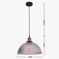 Suspension en laiton et verre transparent "Demi-Boule" | Marco Lucetti